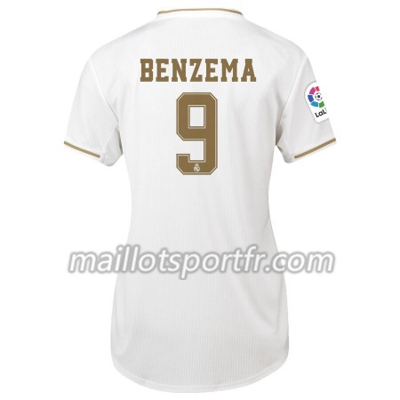 Maillot de Foot Real Madrid Karim Benzema 9 Femme Domicile 2019/20